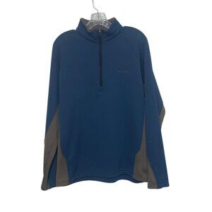 Columbia 1/4 Zip Fleece Lined Pullover Mens Large Blue Gray